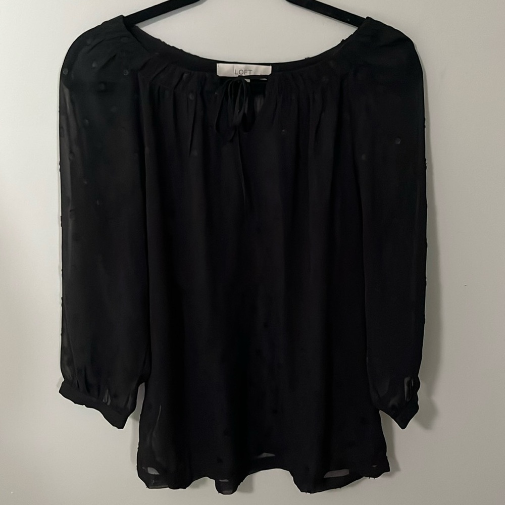 Loft 3/4 Sleeve Sheer Blouse